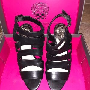 Vince Camuto Olenna Leather Chunky Heel Sandal